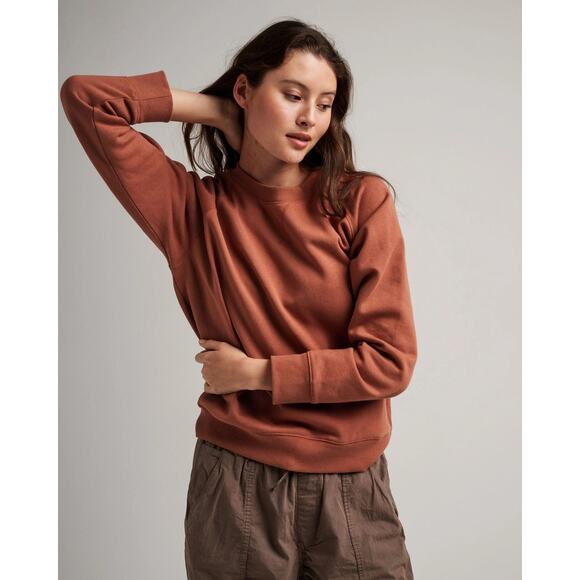 RicherPoorer Recycled Fleece Sweatshirt Brown Long Sleeve Sweater Top Size M - Picture 1 of 8
